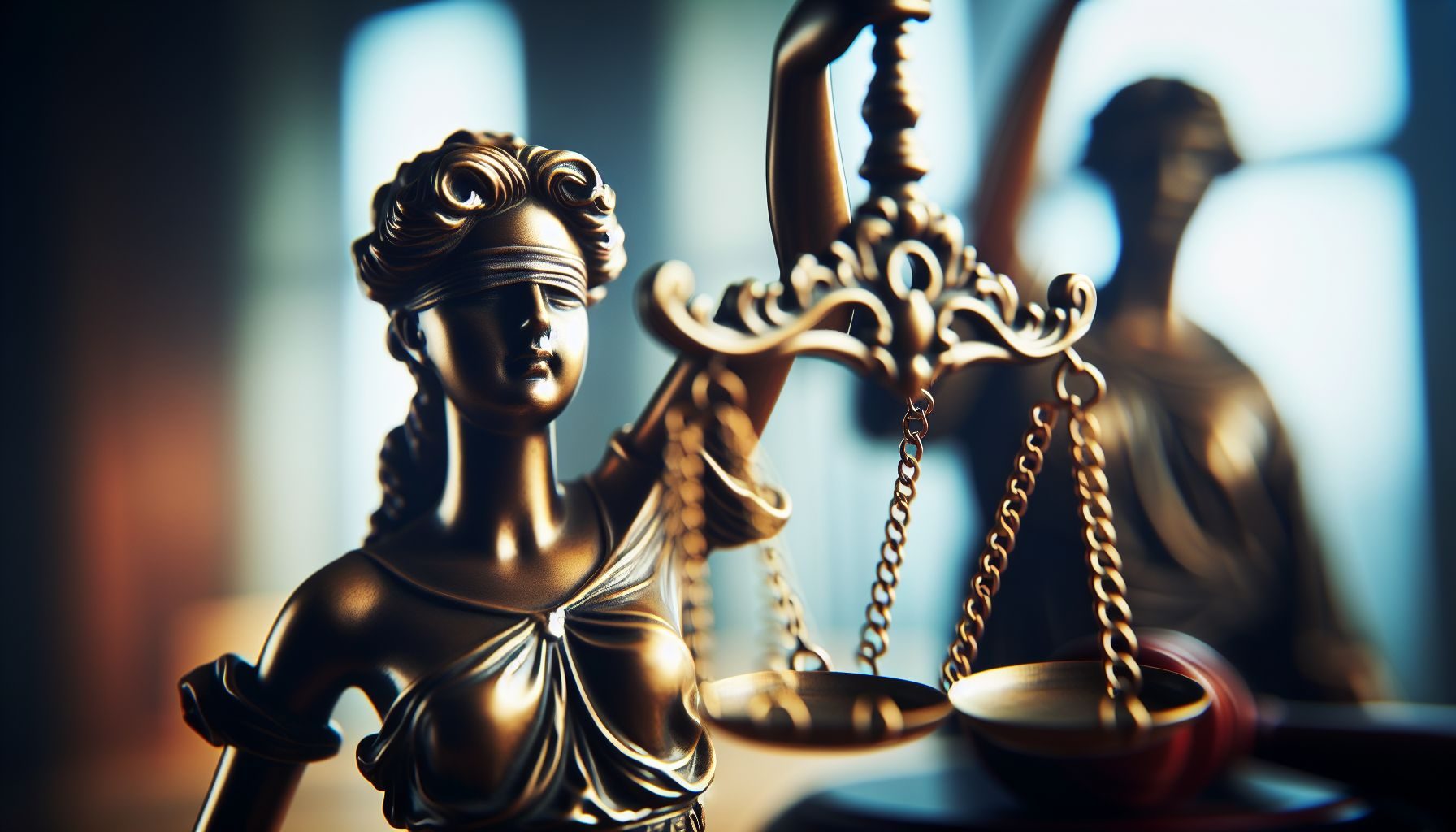 An image of a Justice statue symbolizing the rule of law, representing the Dutch legal structure and regulations that businesses need to comply with.