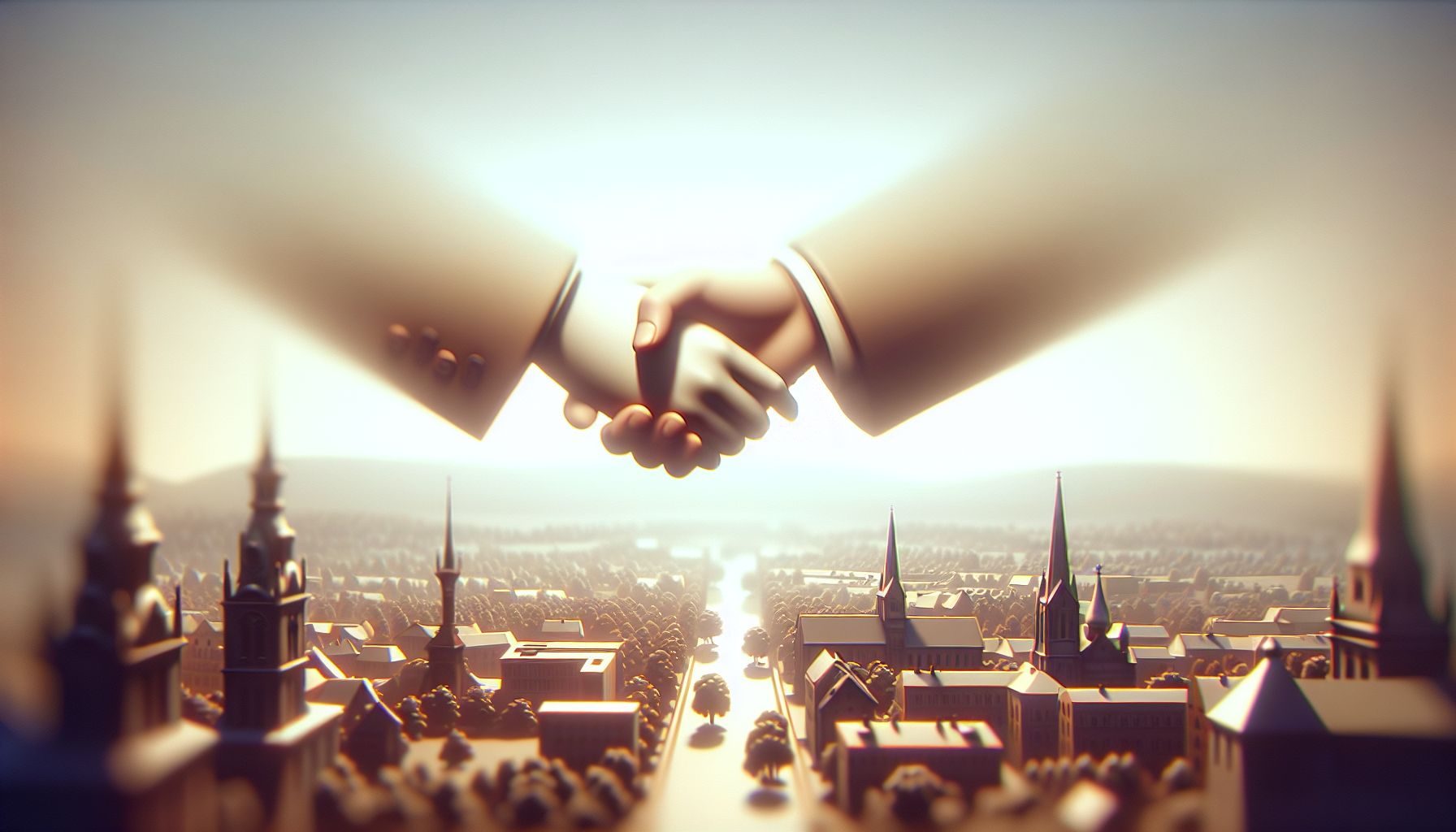A conceptual image showing a pair of hands navigating a complex labyrinth, symbolizing the challenges and complexities faced during the business acquisition process in Czechia.
