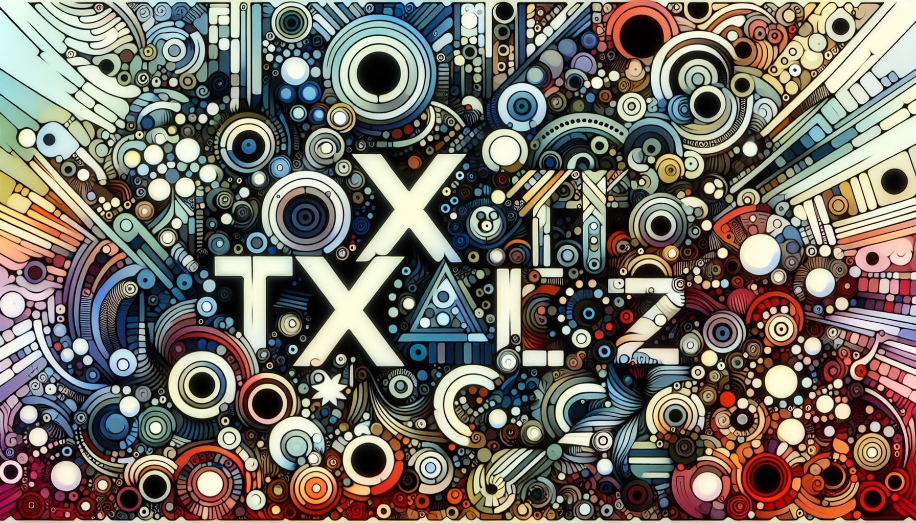 An abstract illustration representing various types of taxes, including corporate tax, capital gains tax, value-added tax, and digital services tax.
